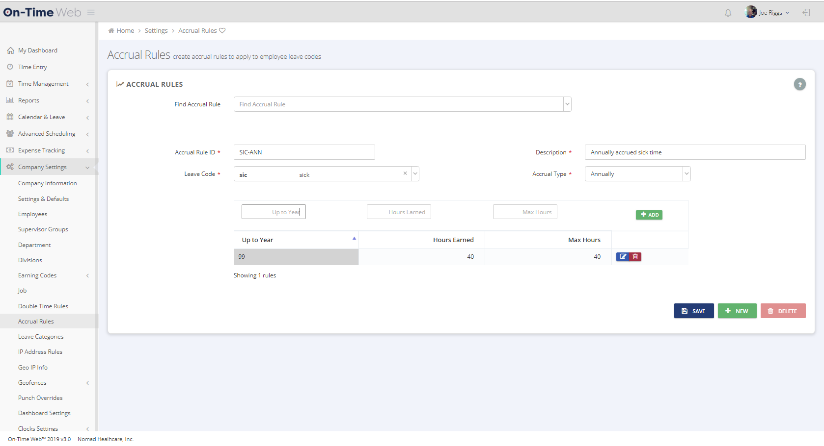 On-Time-Web-Accrual-Rules-Screen